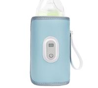 Chauffe-biberon portable - 8 x 14 cm 5 V 2 A USB - Chauffe-eau à écran numérique, récipient de lait électrique | Voyage, voiture, crèche en plein air, alimentation d'hiver, petit enfant, bleu