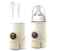 Chauffe Biberon Portable, Chauffe Biberon Nomade avec 6 Niveaux De Réglage 8000mAh Chauffe-Biberon Portable Sans Fil avec Écran LCD Réchauffeur de Biberon USB Sans Fil pour Maison, Extérieur, Voyage