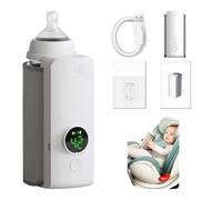 Chauffe-Biberon Portable Intelligent - Sans Fil USB, 6000mAh, 6 Niveaux de Température 38-50°C, Écran LCD, Idéal Voiture/Voyage/Nuit