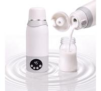 Chauffe-biberon portable pour bébé en déplacement, 500 ml, chauffage rapide 320 W, prend en charge 37 à 100 °C, 8 autocollants de dessin animé, batterie 12 000 mAh, avec câble d'alimentation CA