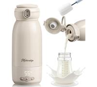 Chauffe-biberon portable pour bébé en déplacement, capacité de 500 ml, lait maternel et eau, peut chauffer, garder au chaud et stériliser, chauffage rapide en 3 minutes, batterie 10400 mAh pour une