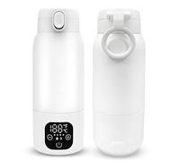 Chauffe-biberon portable, pour bébé en déplacement, sans fil, 500 ml, réglable à 35 à 70 °C, chauffe-lait mobile, avec USB-C, chauffage rapide de 100 W