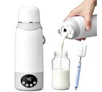 Chauffe Biberon Portable Sans Fil 500ml, Batterie 12000mAh, Chauffe Rapide 3 Min, Température Réglable 37-100°C, Rechargeable Type-C, Inox 316L, Idéal Voyage/Voiture/Nuit