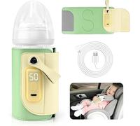 Chauffe-biberon portable USB, 5 vitesses, réglable, avec écran LCD, pour lait et nourriture pour bébé, vert