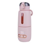 Chauffe Biberon Rapide Chauffe Biberon Portable USB Charger Bouteille en Verre 300 ml Temperature Adjustable 37 °C- 55 °C batterie 15000mAh Puissance 90 W (rose)