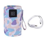 Chauffe-biberon USB portable pour bébé - Chauffe-biberon de voyage isolé pour poussette pour l'extérieur, l'hiver, l'extérieur, le lait pour bébé, sac thermique, chauffe-biberon (White, 30x14.5cm)