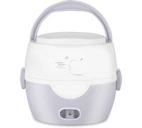 Chauffe-boîte à Lunch électrique Chauffe-Plats Portable Bento 2 Couches Cuiseur Vapeur, Réchauffeur Amovible 250w, avec Bol, Assiette, Tasse à Mesurer, Boîte à Lunch Chauffe-Aliments Portab