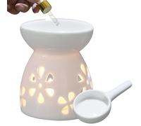 Chauffe-bougie chauffe-plat en céramique pour huiles essentielles Brûleur à cire fondue Bougeoir en céramique pour la maison, la chambre à coucher, la décoration, Noël, cadeau de pendaison de