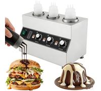 Chauffe-Bouteilles électrique Professionnel en Acier Inoxydable 240 W pour Sauce Au Fromage, avec 3 Bouteilles De 650 ML (22 Oz), Température Réglable De 30 à 85 °c (86 à 185 °f) pour La Cuisine