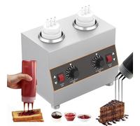 Chauffe-bouteilles Professionnel Pour Sauce Au Fromage, Distributeur De Fudge Chaud, Chauffe-bouteilles Pour 1/2/3/4 Bouteilles De Sauce Au Fromage, Chocolat Chaud, 2 Modes De Chauffe(2grids)
