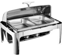 Chauffe-buffet Chauffe-plats 9L Chauffe-plats en acier inoxydable pour la restauration, les buffets et les soirées Récipient de maintien au chaud