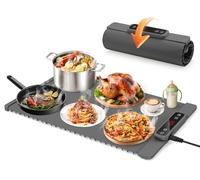 Chauffe-buffet électrique - Assiettes chaudes pliables avec minuterie et plusieurs réglages de chaleur pour servir les aliments sans effort et garder au chaud