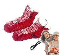 Chauffe - Chauffe De 38-44 Dimensions 24-28 cm Alimenté par USB, Chauffe-pieds électriques unisexe 5 V en polaire rouge avec câble de 140 cm | Fournitures de chauffage portable