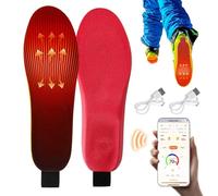 Chauffe-chaussures électriques - Ensemble de semelles thermiques rechargeables, régulateur de chaleur à trois niveaux, doublures chauffantes pour les pieds alimentées par batterie, coussinets de contr