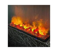 Chauffe-cheminée Cheminée à vapeur d'eau au charbon de bois, simulation 3D, cheminée à atomisation encastrée, réglage de la flamme, télécommande Foyer électrique(Grand)