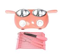 Chauffe-chocolat électrique automatique, machine à tempérer le chocolat, cuve de fusion, réglage de la température à deux niveaux : 40-70 °C, bain-marie en acier inoxydable,Pink