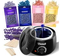 Chauffe cire avec 400g Epilation Perles pour Dépilatoire, Appareil Chauffe-Cire, Kits d'épilation à la Cire avec 400g Epilation Perle et 30 Spatules
