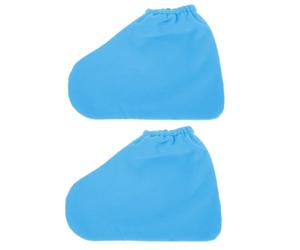 Chauffe-cire de Beauté Pieds, Couvre-pieds Bleu en Polyester | Usage Paraffine, Confort à Porter et Retrait Facile, Rangement Simple, pour Soins Spa des Pieds