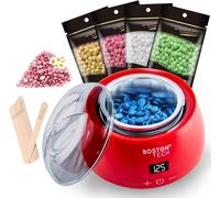 Chauffe-Cire Électrique Professionnel Avec Écran Lcd,Kit Complet Pour Épilation À Domicile,Comprend 4 Sachets De Perles De Cire,20 Spatules,Température Réglable,Capacité De 500Ml,Rapide Et Sûr