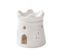 Chauffe-cire en céramique blanche motif château pour mini (diffuseur