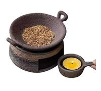 Chauffe-Cire en céramique CRGANGZY Zen pour méditation et Relaxation, brûleur d'encens aromathérapie avec Porte-tealight, Set de réchauffe-Tea en céramique avec brûleurs à Cire