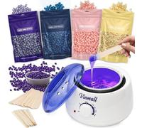 Chauffe Cire Epilation Appareil A Cire: Kit Epilation Cire Machine Epilation Cire Chaude avec 400g épilation Perles de Cire, 30 Bâtonnets de Cire, Pour Tout le Corps, Jambes, Visage, Aisselles