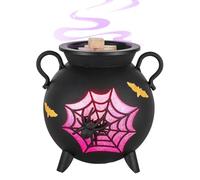 Chauffe-Cire Halloween, Chauffeur de Cire en Chaudron, Brûleur et Diffuseur d'Huile Électrique Décoratif Fantomatique pour Cubes et Pastilles Parfumées