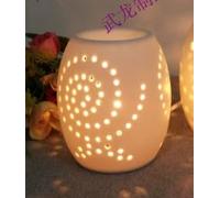 Chauffe-cire - Lampe à parfum électrique en céramique - Lampe aromatique pour cire parfumée - Lampe parfumée en céramique - Avec bougie chauffe-plat - Réchaud pour huiles essentielles - Pour yoga