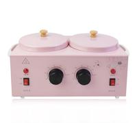 Chauffe-cire portable avec température réglable et 40 bâtons de cire - Épilation indolore pour homme et femme (rose - double pots)