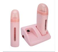 Chauffe-Cire Roll on Epilation avec Double Cartouches Machine à Cire Épilatoire à Rouleau de Cire d'Épilation Professionnelle Rose (220V)