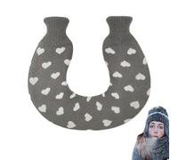 Chauffe-cou avec sac d'eau chaude en PVC de 1,2 L pour l'hiver, bouillotte flexible en forme de U, bouillotte multifonction