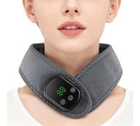 Chauffe-cou : coussin de cou et d'épaules de 25,2 x 5,51 pouces, support thermique électrique avec 5 réglages de chaleur, coussin thermique avec massage par vibration | Pour femmes,