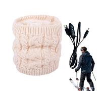 Chauffe-Cou - Enveloppe Électrique avec Chargeur USB - Recharge par USB, Protection du Visage, Cache-Cou Chauffant - Pour L Hiver Le Temps Froid Le Ski Le Snowboard, Beige, Se référer à la description