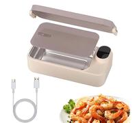 Chauffe-déjeuner rechargeable - Boîte à repas chauffée sans fil, récipient à repas en acier inoxydable, appareil pour chauffer des aliments portables compact avec chaleur | Option ide