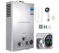 Chauffe-eau à Gaz 12LPM, Chauffe-eau Instantané au Gaz Propane GPL 6L avec Kit de douche, Modes Hiver Et éTé, Protection Contre La Surchauffe, pour brûleur de chaudière pour Camping, Maison (6L 12kw)