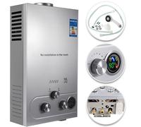 Chauffe-eau à Gaz 12LPM, Chauffe eau instantané, LPG Propane Butane 24KW Inoxydable Pression d'eau Ultra basse disponible Convient pour la Famille, Camping-car