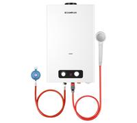 Chauffe-eau à Gaz 16 Litres, CAMPLUX BD422-DE Chauffe-eau Instantané LPG, 50mbar, pour Camping/ Extérieur/ Jardin, 32KW