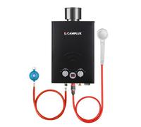 Chauffe-eau à Gaz à CAMPLUX BW158BC-DE 6 Litres avec Couvercle de Pluie, Propane ou Butane, 12kW, Noir