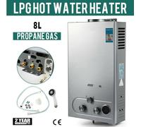 Chauffe-eau à gaz GPL 8L chaudière à Propane sans réservoir en acier inoxydable avec Kit de douche appareil de Camping domestique