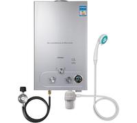 Chauffe-Eau à Gaz Instantané 12 L, 20 Kw, Lpg Au Butane Propane Avec Modes Hiver Et Eté Sans RéServoir Avec Pomme De Douche GalvaniséE Et Tuyau De Douche, Pour Maison Camping Caravane