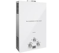 Chauffe-Eau à Gaz Instantané 18LPM 36KW LPG GPL au Butane Propane avec Modes Hiver et Eté,Protection Contre La Surchauffe,Couleur Argent,pour La Maison,ExtéRieur,Camping Car (18L(Blanc))