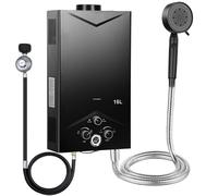 Chauffe-eau à gaz portable 16 L - Chauffe-eau sans réservoir affichage numérique, chauffe-eau instantané extérieur pour camping