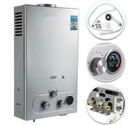 Chauffe-eau à gaz propane sans réservoir, plusieurs tailles disponibles, construction en acier inoxydable, 6 litres, 12 kilowatts