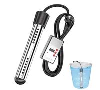 Chauffe-Eau À Immersion 2000W, Acier Inoxydable 304,Chauffe-Baignoire, Indicateur de Température, Chauffe-Eau À Immersion Électrique,Minuterie d'arrêt Automatique, Modèle À Température Constante (A)