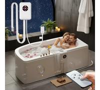 Chauffe-Eau À Immersion- Thermoplongeur De Voyage1200W，Séparation Eau Et Électricité，avec Protection Contre La Surchauffe ，Convient À Tous Les Types De Baignoires