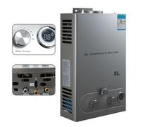 Chauffe-eau au Gaz Propane GPL, Chauffe-eau Instantané Sans Réservoir 16kw avec Kit de Douche, Modes Hiver et Été, Brûleur de Chaudière pour Camping, RV, Maison (6L)