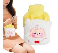 Chauffe-eau avec housse en peluche motif animaux de dessins animés, coussin thermique pour bouteille d'eau, pour menstruations, abdomen, cou, jambes, lit, canapé, crèche, position D