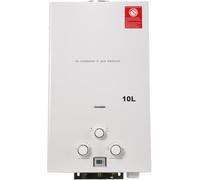 Chauffe-Eau De Camping sans Réservoir Au Propane, Chaudière D'extérieur Portable pour Douche à Domicile, Chauffe-Eau Mural Au Gaz Gpl avec Affichage Numérique, White, 10L