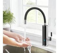 Chauffe-eau de cuisine - Robinet électrique 3000 W - Robinet de tuyau en silicone rotatif à 360° - Robinet de chauffage rapide - Robinet de cuisine chaud instantané avec affichage LCD de la