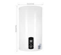 Chauffe-Eau ÉLectrique 2000W, Chauffe Eau Electrique Instantané Vertical Mural 25-75°C, Affichage LED, Taille Compact, Avec Douchette et Tuyau, Protection Contre Fuites IPX4 Pour Maison (70L)